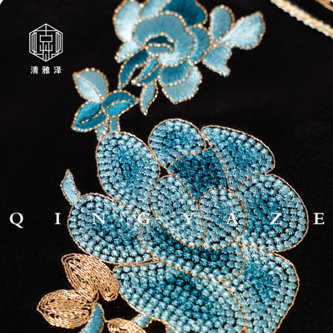 Heavy Work Acetate Embroidery Chinese Style Vest