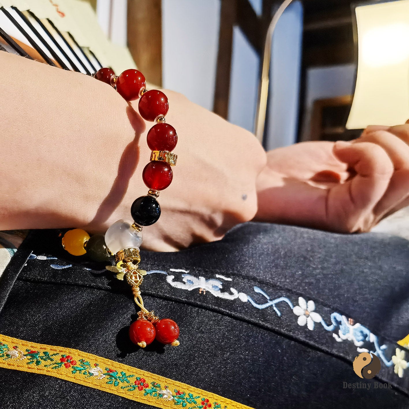 Forbidden City Five Jambhala Red Agate Wealth Bracelet