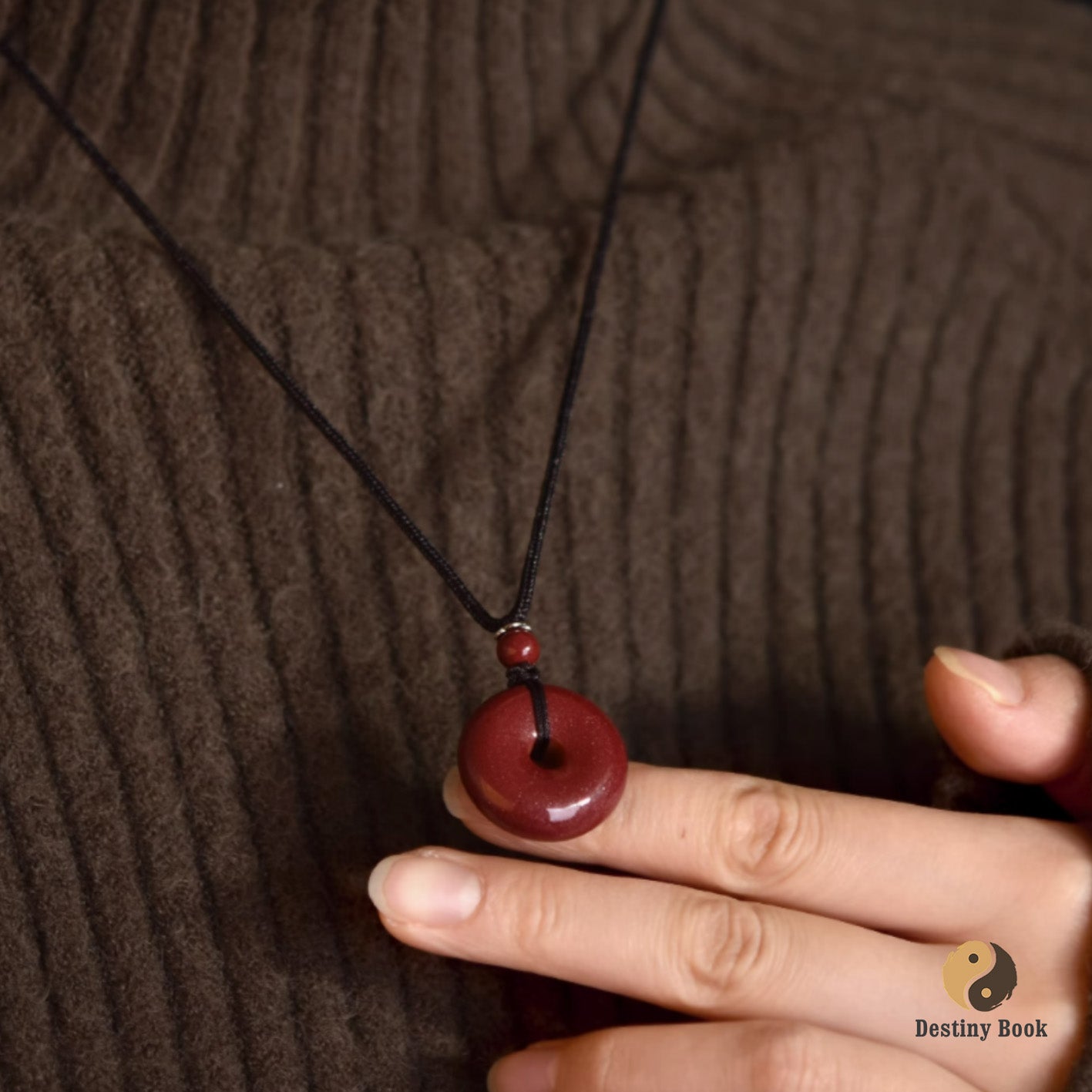 Cinnabar safety buckle necklace - Fire Element
