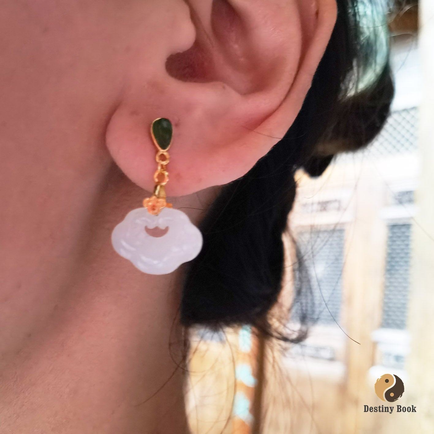 Hotan Jade Earrings - Earth Element