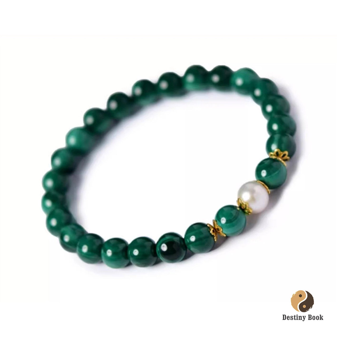 Malachite and Pearl Bracelet - Wood Element