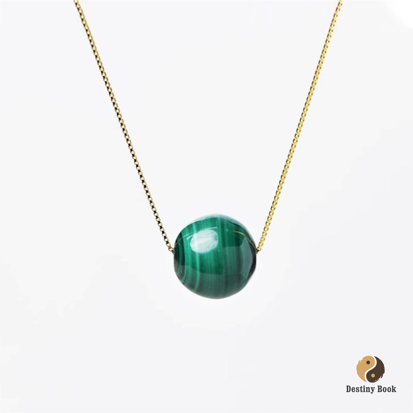 Malachite Necklace with 925 Silver - Wood Element