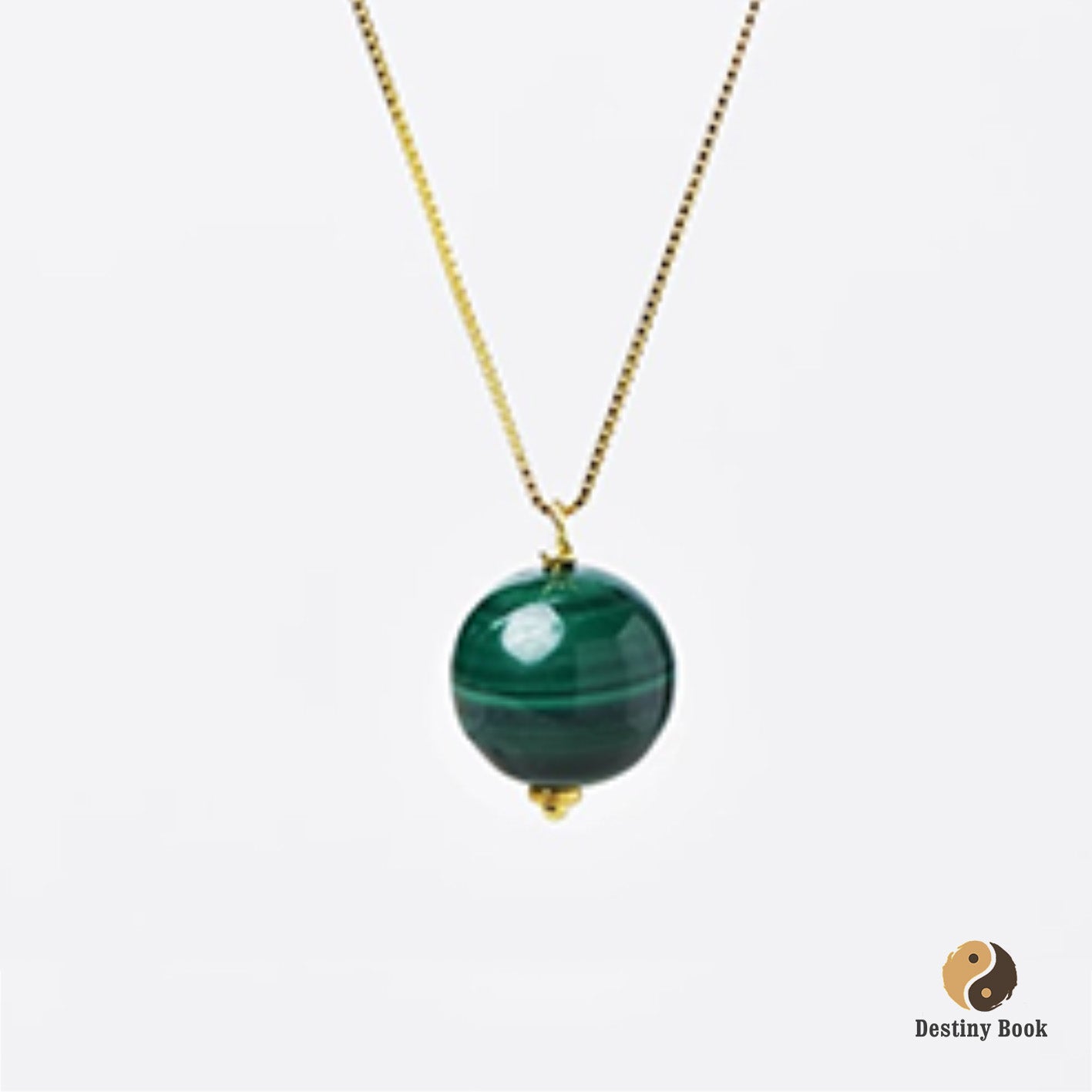 Malachite Necklace with 925 Silver - Wood Element
