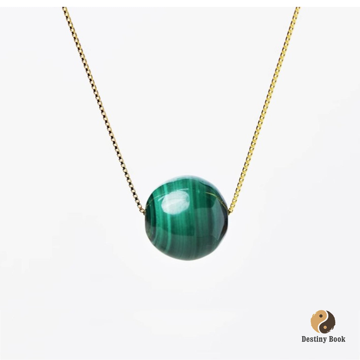 Malachite Necklace with 925 Silver - Wood Element