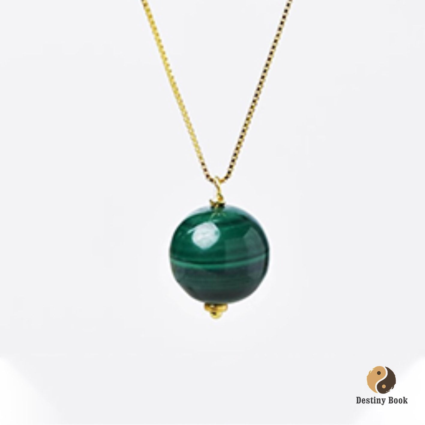 Malachite Necklace with 925 Silver - Wood Element