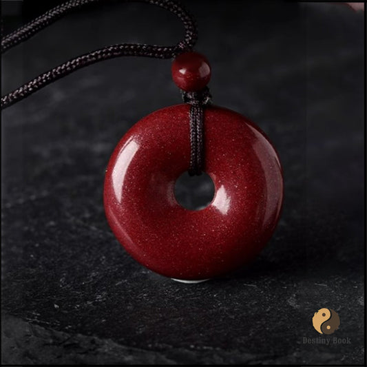 Cinnabar safety buckle necklace - Fire Element