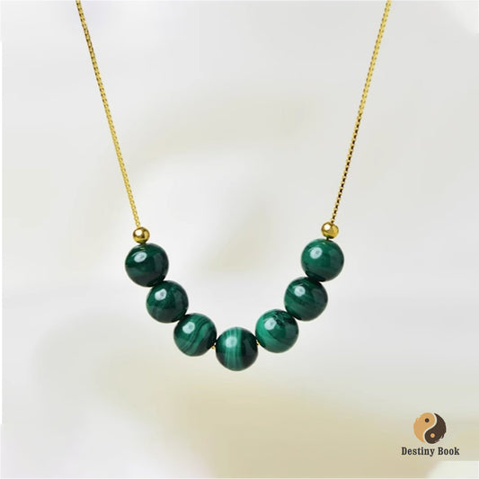 Malachite Necklace with 925 Silver - Wood Element