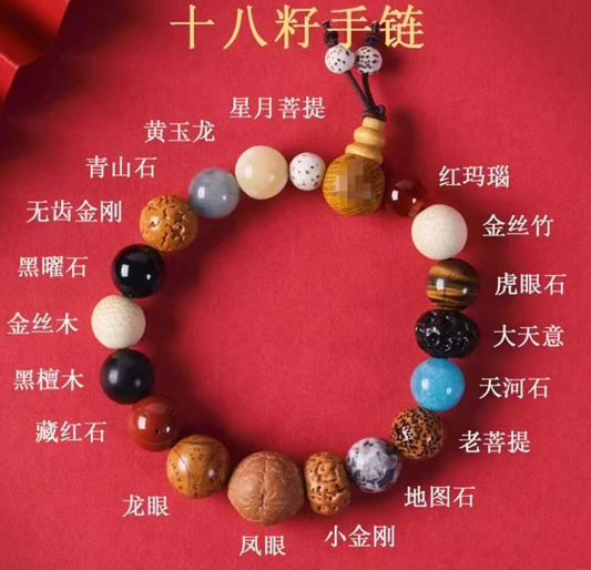 Eighteen Sacred Seeds prayer bracelet